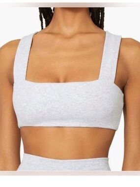 Weworewhat Women’s Square-Neck Grey Bralette and shorts set S